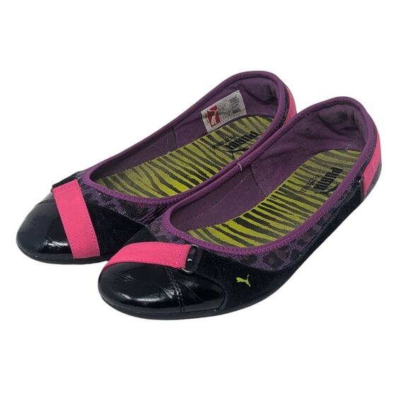 Puma Ballet Flats Puma Sport Lifestyle Bixley Animal Print Shoes Black Size 9 - Picture 1 of 13